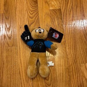 NFL Panthers Plush Bear in Black and Blue with Foam Finger